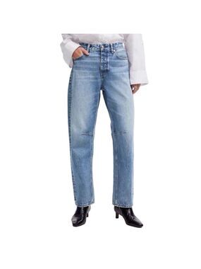 Madewell The Darted Barrel-Leg Jean High Rise NWT Size 26P Clean Hem Denim